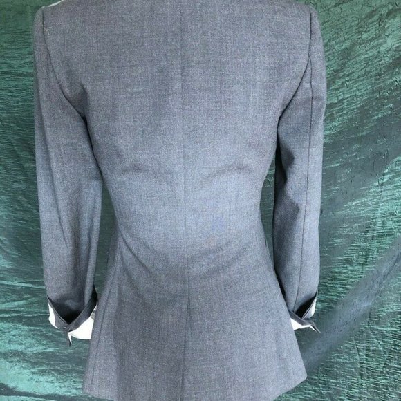 Talula Dark Grey Blazer Pinstripe Lining Sz 2 - Picture 2 of 7